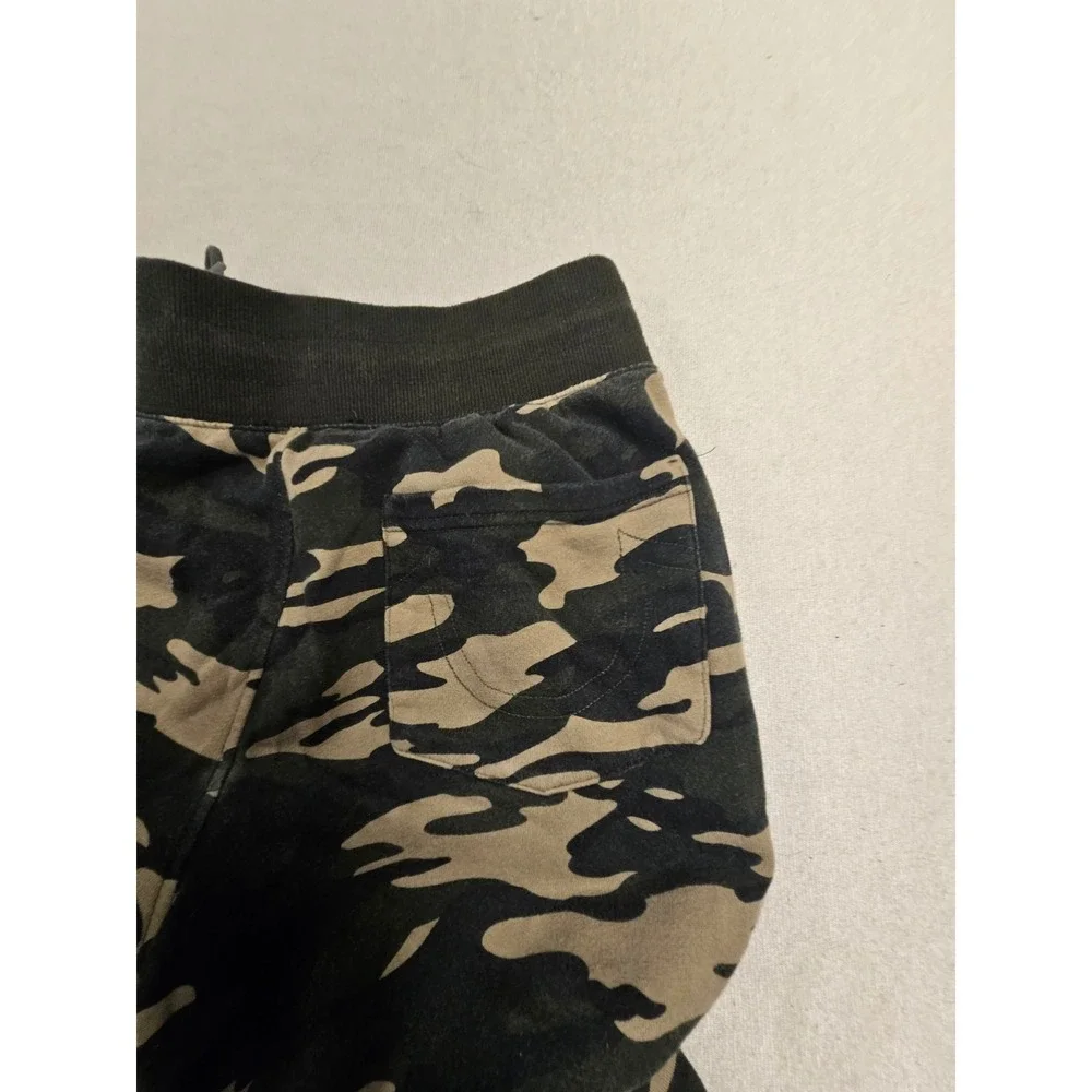 True Religion Mens‎ Camo Jogger Sweatpants Small Green Camouflage Horseshoe Logo